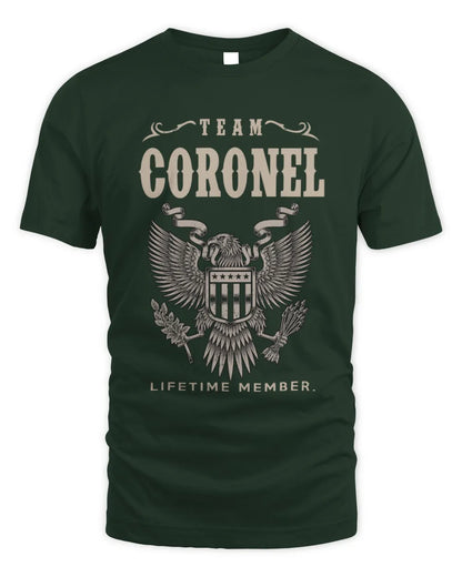 CORONEL TP06-K82 – Personalized Classic Style Apparel “Team NAME Lifetime Member” - Unisex Standard T-Shirt - Forest Green