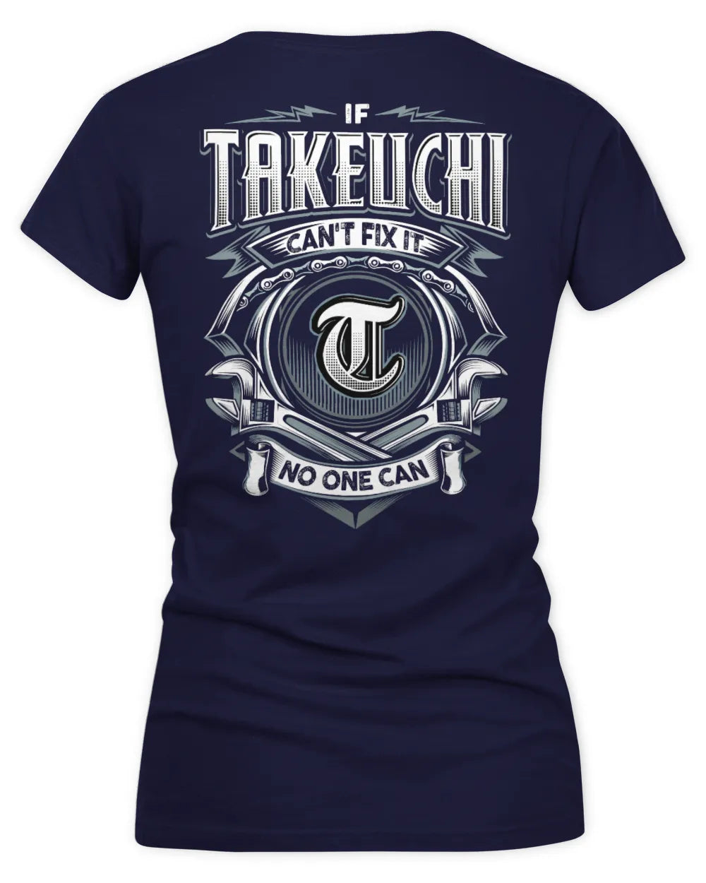 TAKEUCHI AP81-K4-626 - Personalized Ahmed Quote Apparel “If Ahmed Can't Fix It, No One Can” - Women's V-Neck T-Shirt - Navy