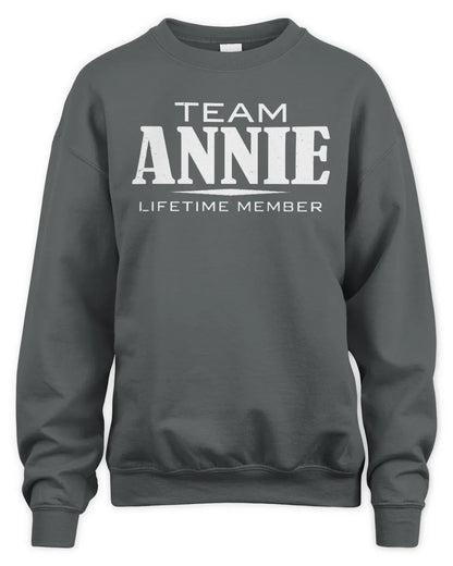 ANNIE BL62-K4-128 - Personalized “Team NAME Lifetime Member” - Unisex Sweatshirt - Charcoal