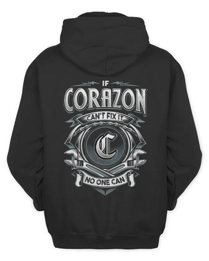 CORAZON AP81-K4-626 - Personalized Ahmed Quote Apparel “If Ahmed Can't Fix It, No One Can” - Unisex Hoodie - Black