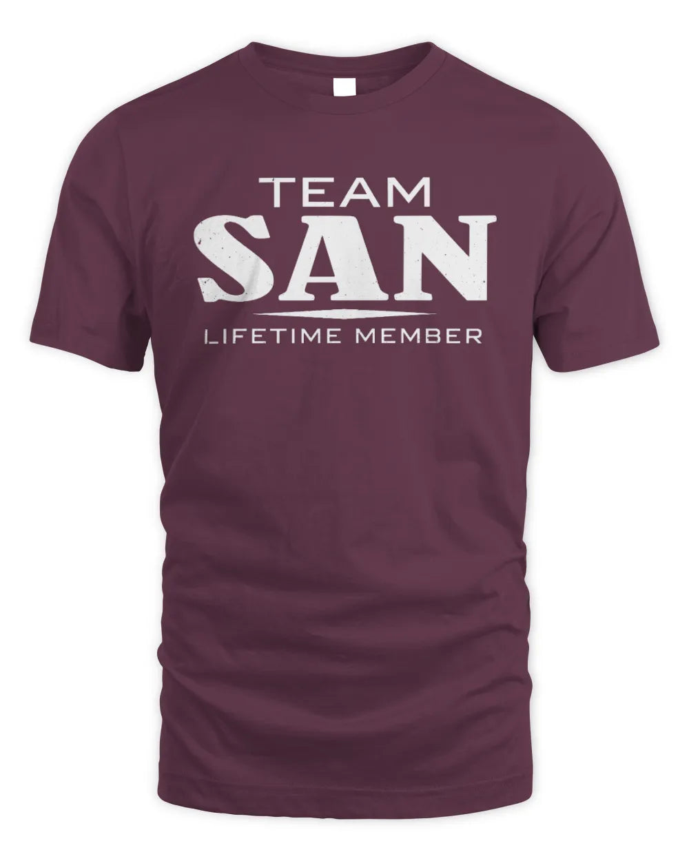 SAN BL62-K4-128 - Personalized “Team NAME Lifetime Member” - Unisex Standard T-Shirt - Maroon