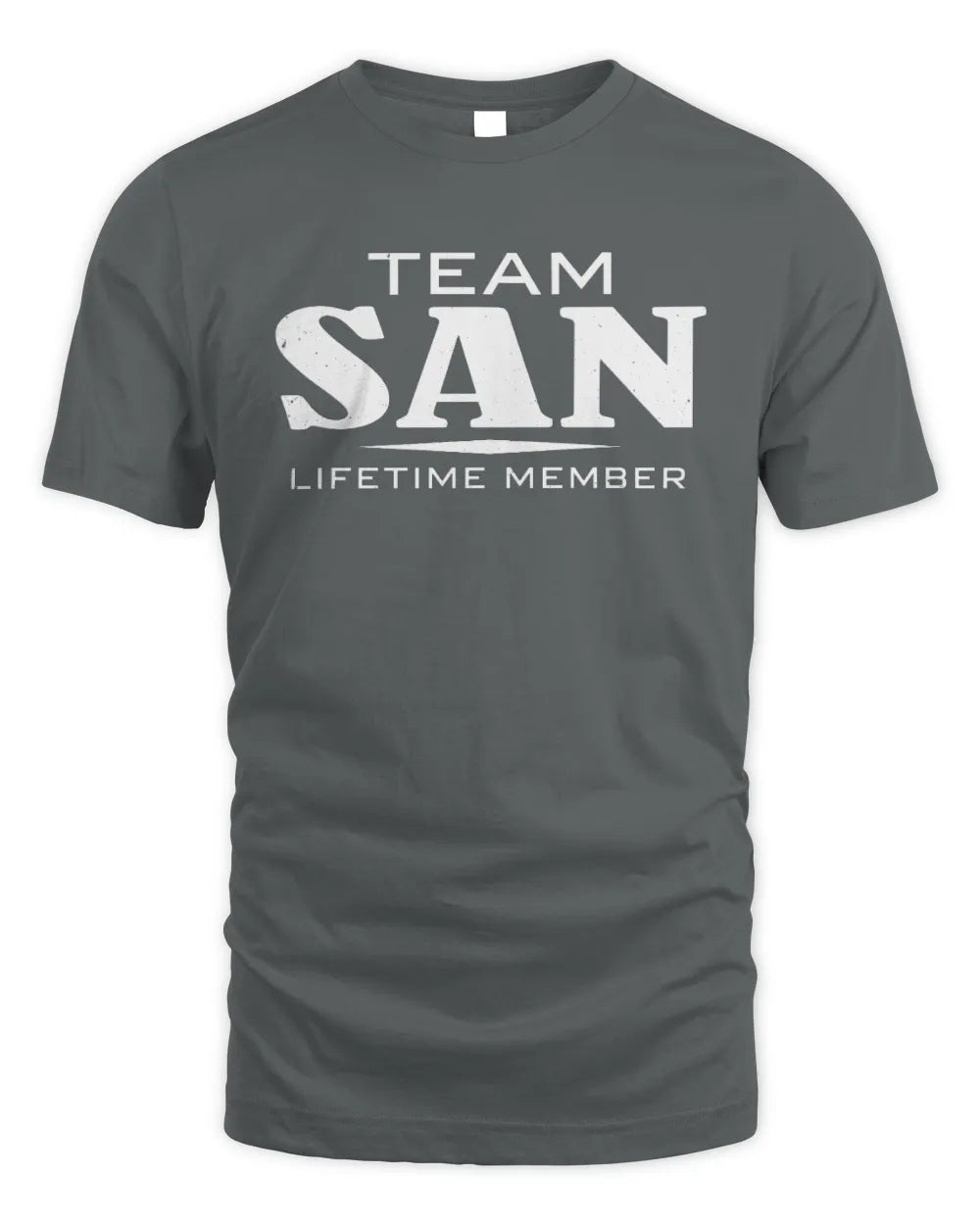 SAN BL62-K4-128 - Personalized “Team NAME Lifetime Member” - Unisex Standard T-Shirt - Charcoal