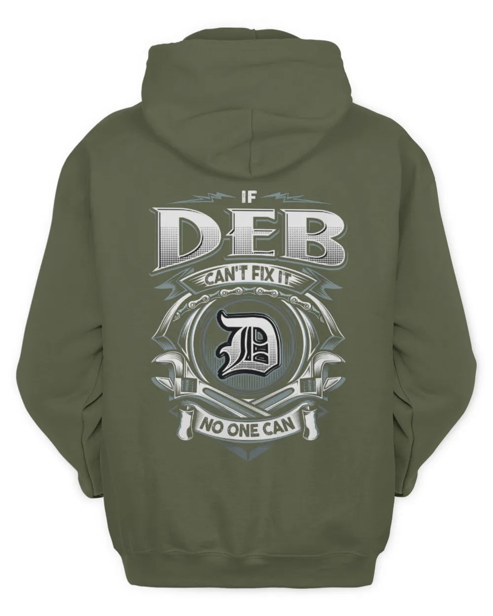 DEB AP81-K4-626 - Personalized Ahmed Quote Apparel “If Ahmed Can't Fix It, No One Can” - Unisex Hoodie - Military Green