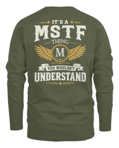 MSTF KT06-M008 It’s a [NAME] Thing – You Wouldn’t Understand | Personalized Vintage T-Shirt - Men's Long Sleeved T-Shirt - Military Green