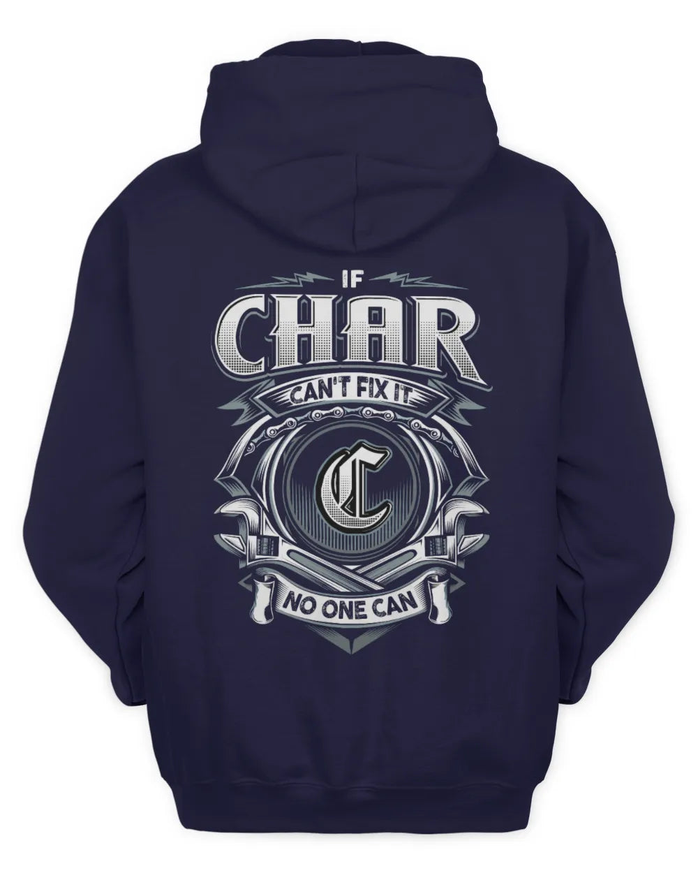 CHAR AP81-K4-626 - Personalized Ahmed Quote Apparel “If Ahmed Can't Fix It, No One Can” - Unisex Hoodie - Navy