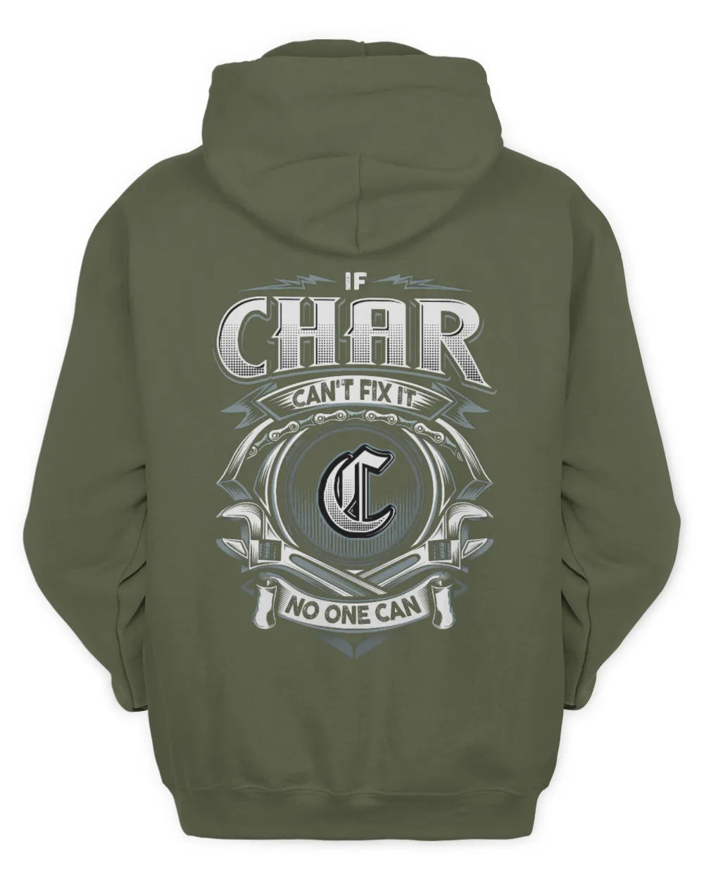 CHAR AP81-K4-626 - Personalized Ahmed Quote Apparel “If Ahmed Can't Fix It, No One Can” - Unisex Hoodie - Military Green