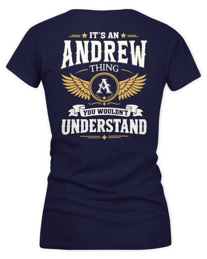 ANDREW KT06-M008 It’s a [NAME] Thing – You Wouldn’t Understand | Personalized Vintage T-Shirt - Women's V-Neck T-Shirt - Navy