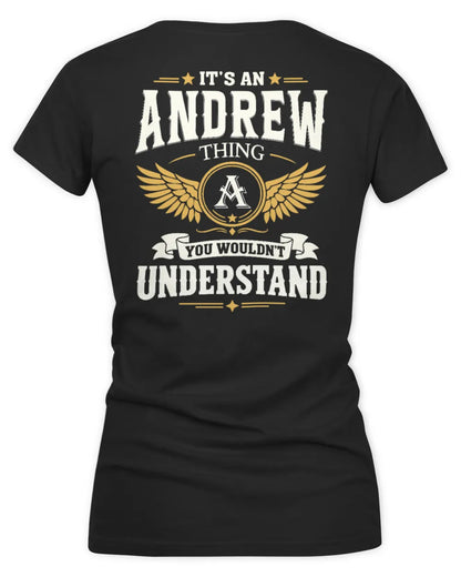 ANDREW KT06-M008 It’s a [NAME] Thing – You Wouldn’t Understand | Personalized Vintage T-Shirt - Women's V-Neck T-Shirt - Black