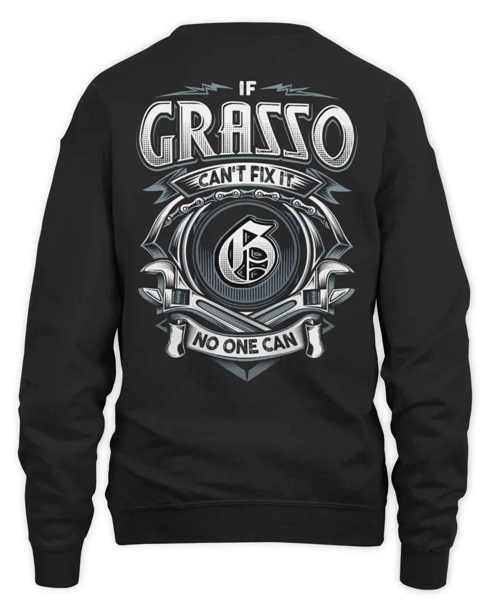 GRASSO AP81-K4-626 - Personalized Ahmed Quote Apparel “If Ahmed Can't Fix It, No One Can” - Unisex Sweatshirt - Black