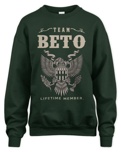 BETO TP06-K82 – Personalized Classic Style Apparel “Team NAME Lifetime Member” - Unisex Sweatshirt - Forest Green