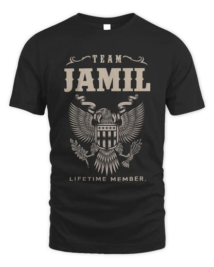 JAMIL TP06-K82 – Personalized Classic Style Apparel “Team NAME Lifetime Member” - Unisex Standard T-Shirt - Black