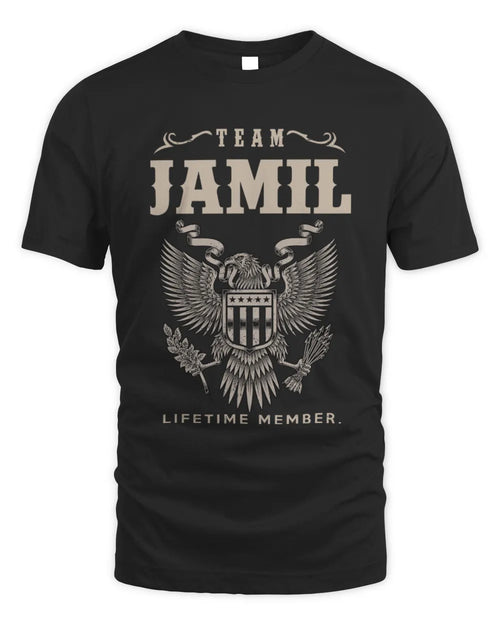 JAMIL TP06-K82 – Personalized Classic Style Apparel “Team NAME Lifetime Member” - Unisex Standard T-Shirt - Black