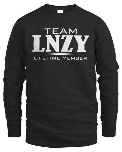 LNZY BL62-K4-128 - Personalized “Team NAME Lifetime Member” - Men's Long Sleeved T-Shirt - Black