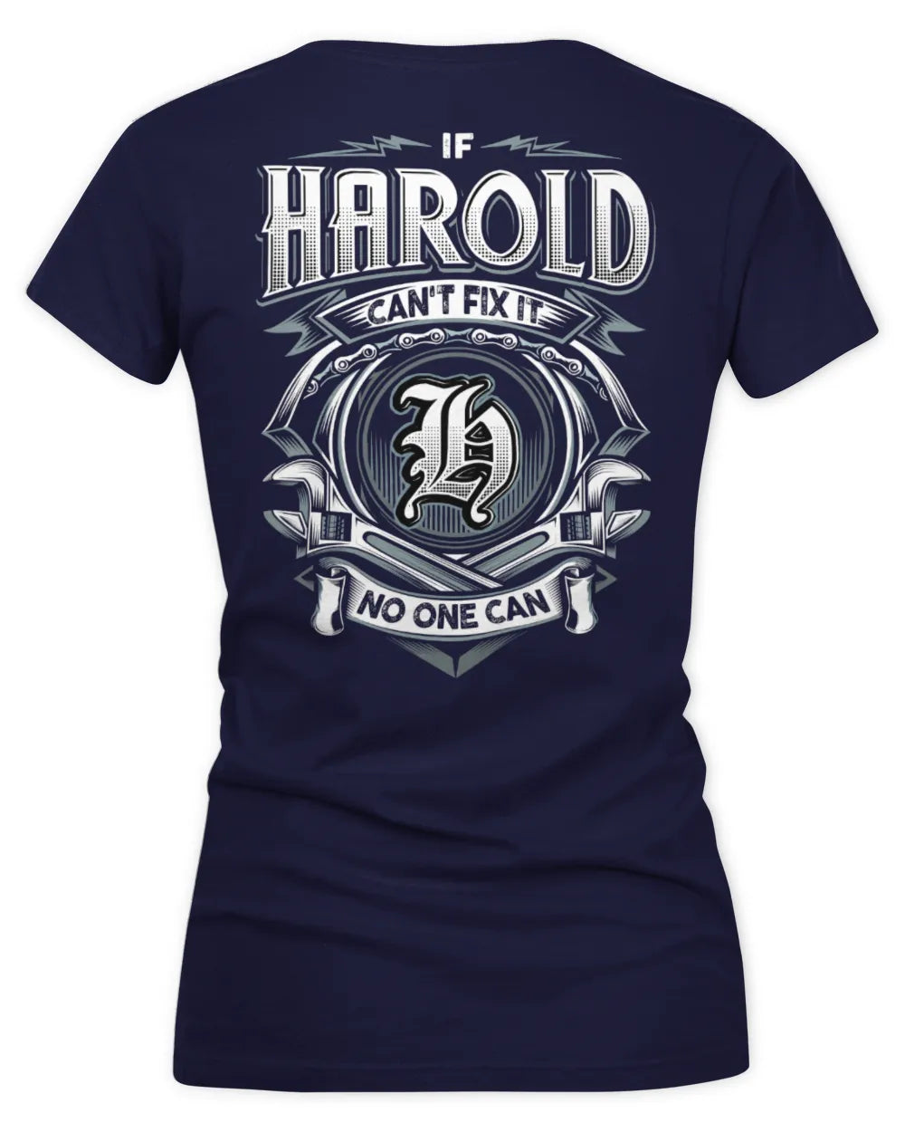 HAROLD AP81-K4-626 - Personalized Ahmed Quote Apparel “If Ahmed Can't Fix It, No One Can” - Women's V-Neck T-Shirt - Navy