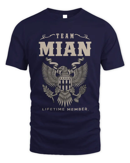 MIAN TP06-K82 – Personalized Classic Style Apparel “Team NAME Lifetime Member” - Unisex Standard T-Shirt - Navy