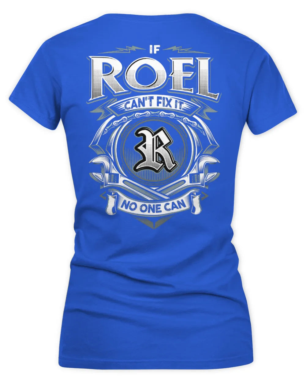 ROEL AP81-K4-626 - Personalized Ahmed Quote Apparel “If Ahmed Can't Fix It, No One Can” - Women's V-Neck T-Shirt - Royal