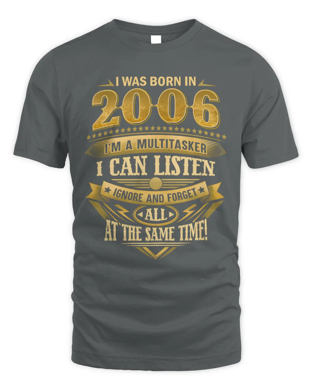 2006 HH89-K2 – Funny Birth Year Multitasker Quote T-Shirt - Unisex Standard T-Shirt - Charcoal