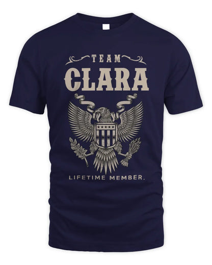CLARA TP06-K82 – Personalized Classic Style Apparel “Team NAME Lifetime Member” - Unisex Standard T-Shirt - Navy