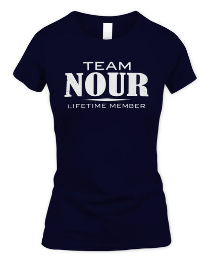 NOUR BL62-K4-128 - Personalized “Team NAME Lifetime Member” - Women's Standard T-Shirt - Navy