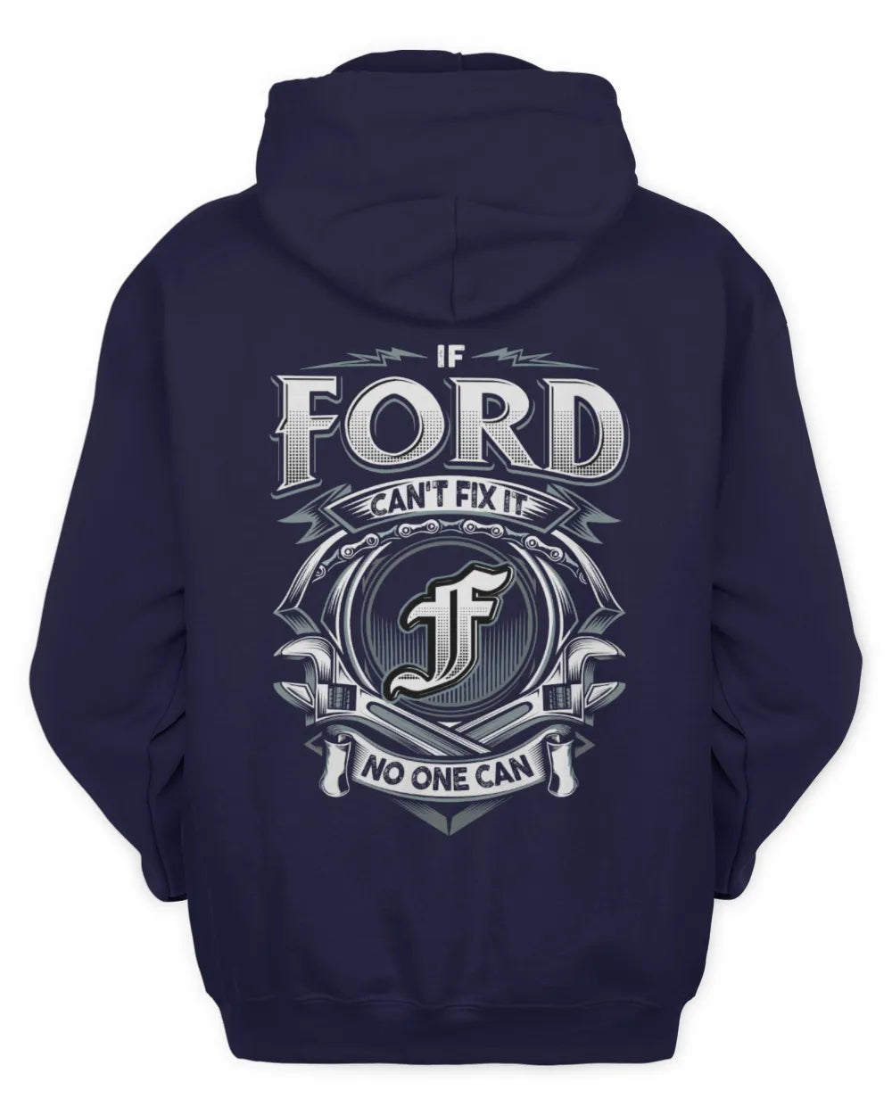 FORD AP81-K4-626 - Personalized Ahmed Quote Apparel “If Ahmed Can't Fix It, No One Can” - Unisex Hoodie - Navy