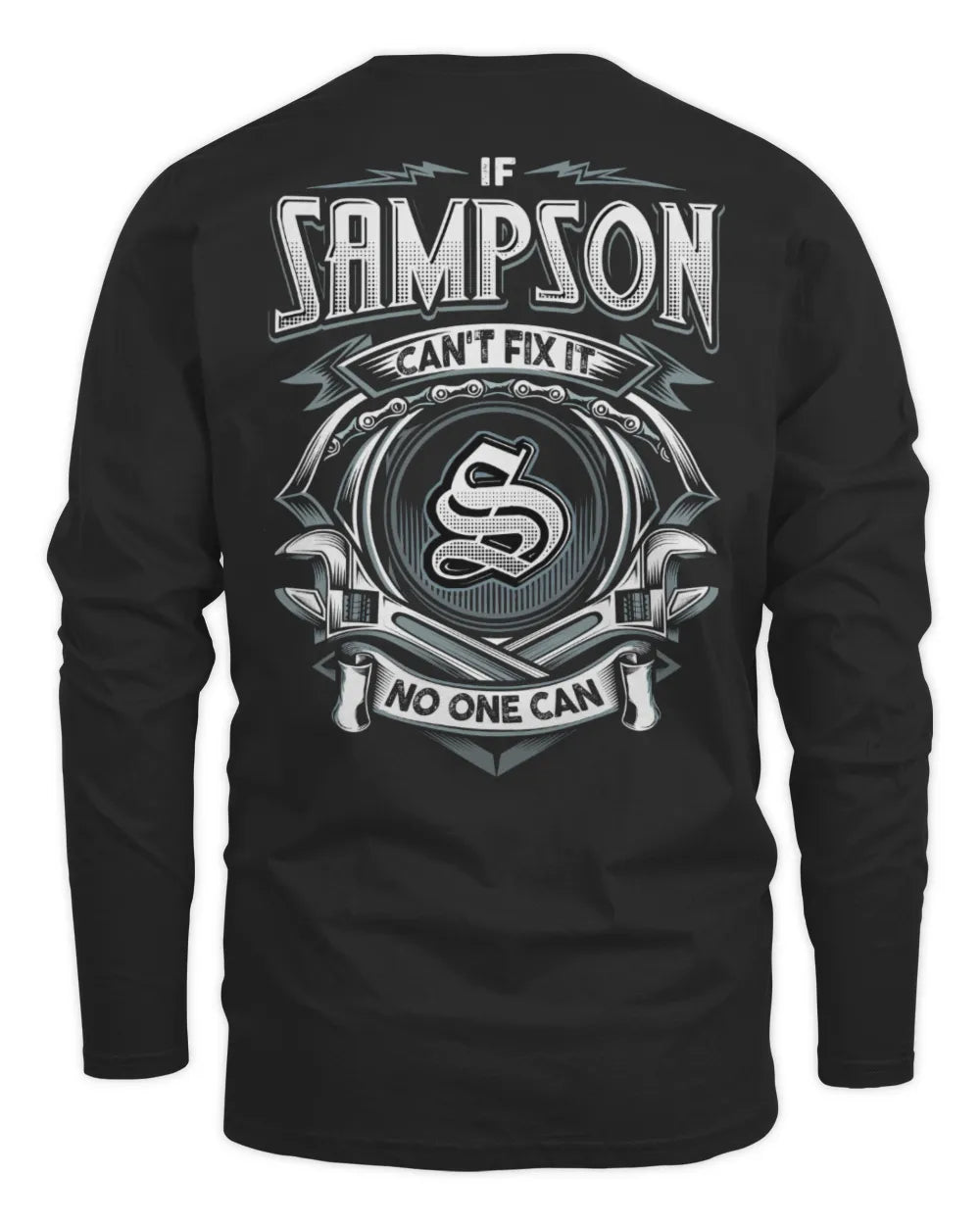SAMPSON AP81-K4-626 - Personalized Ahmed Quote Apparel “If Ahmed Can't Fix It, No One Can” - Men's Long Sleeved T-Shirt - Black