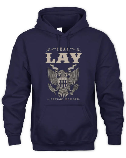 LAY TP06-K82 – Personalized Classic Style Apparel “Team NAME Lifetime Member” - Unisex Hoodie - Navy