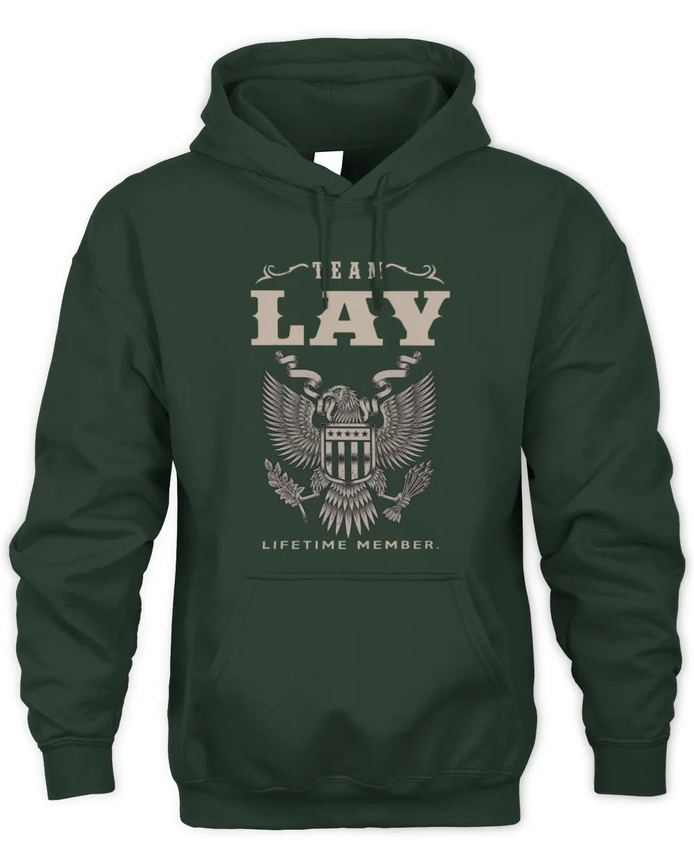 LAY TP06-K82 – Personalized Classic Style Apparel “Team NAME Lifetime Member” - Unisex Hoodie - Forest Green