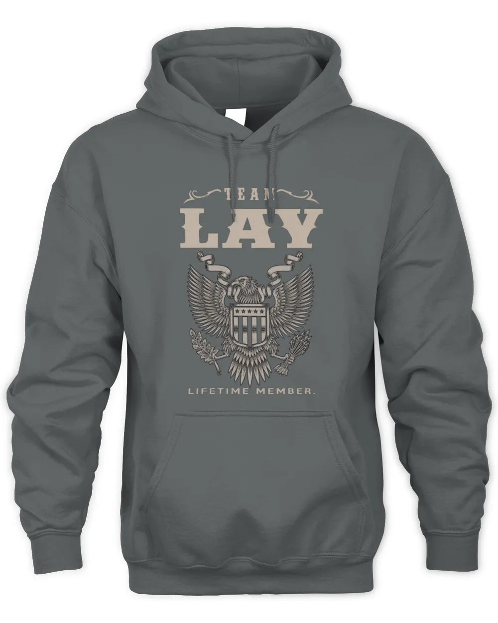 LAY TP06-K82 – Personalized Classic Style Apparel “Team NAME Lifetime Member” - Unisex Hoodie - Charcoal
