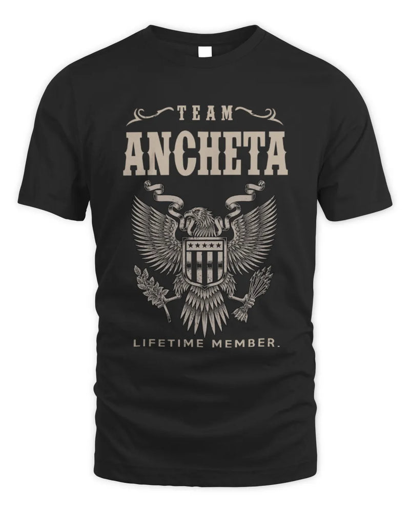 ANCHETA TP06-K82 – Personalized Classic Style Apparel “Team NAME Lifetime Member” - Unisex Standard T-Shirt - Black