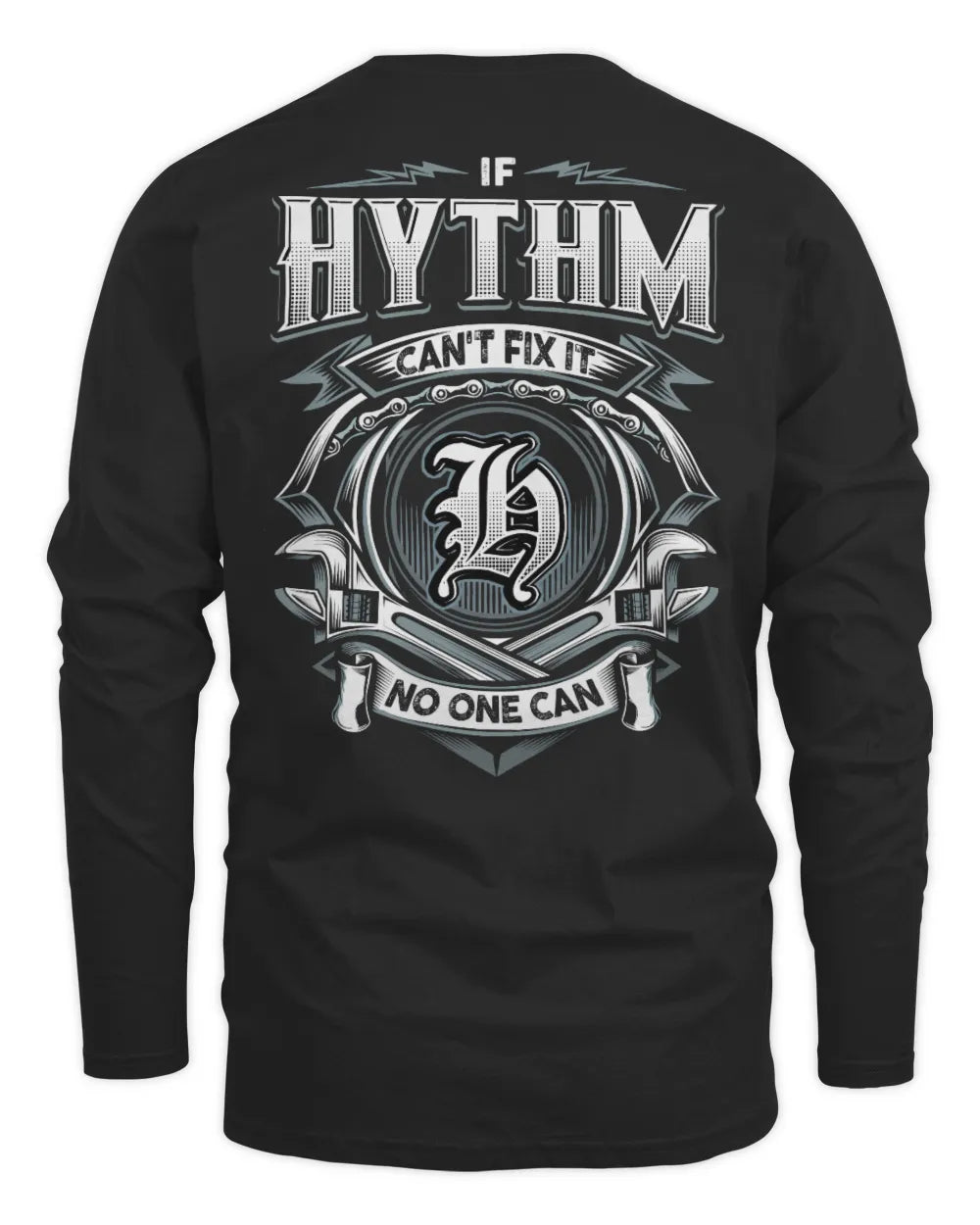 HYTHM AP81-K4-626 - Personalized Ahmed Quote Apparel “If Ahmed Can't Fix It, No One Can” - Men's Long Sleeved T-Shirt - Black