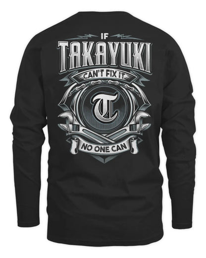 TAKAYUKI AP81-K4-626 - Personalized Ahmed Quote Apparel “If Ahmed Can't Fix It, No One Can” - Men's Long Sleeved T-Shirt - Black