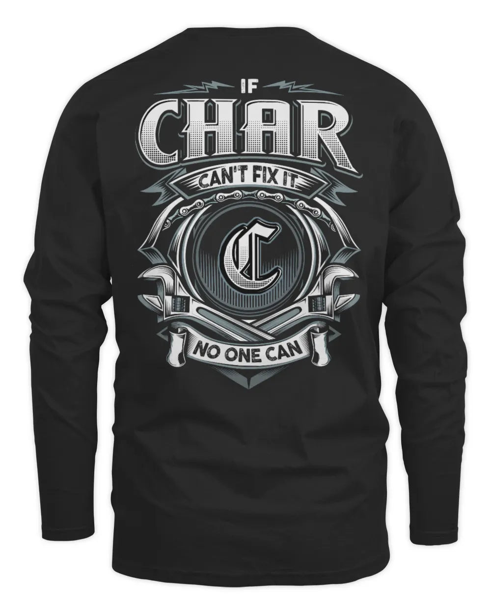 CHAR AP81-K4-626 - Personalized Ahmed Quote Apparel “If Ahmed Can't Fix It, No One Can” - Men's Long Sleeved T-Shirt - Black