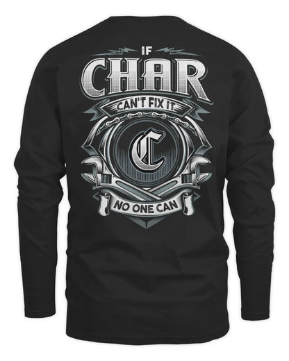 CHAR AP81-K4-626 - Personalized Ahmed Quote Apparel “If Ahmed Can't Fix It, No One Can” - Men's Long Sleeved T-Shirt - Black