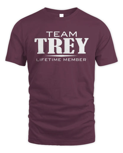 TREY BL62-K4-128 - Personalized “Team NAME Lifetime Member” - Unisex Standard T-Shirt - Maroon