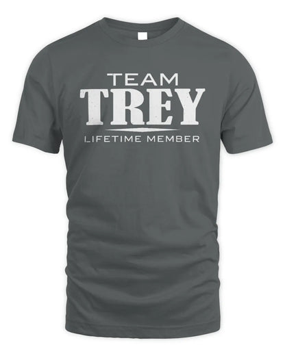 TREY BL62-K4-128 - Personalized “Team NAME Lifetime Member” - Unisex Standard T-Shirt - Charcoal