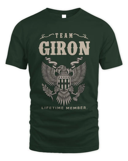 GIRON TP06-K82 – Personalized Classic Style Apparel “Team NAME Lifetime Member” - Unisex Standard T-Shirt - Forest Green