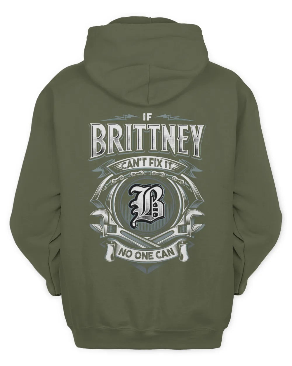 BRITTNEY AP81-K4-626 - Personalized Ahmed Quote Apparel “If Ahmed Can't Fix It, No One Can” - Unisex Hoodie - Military Green