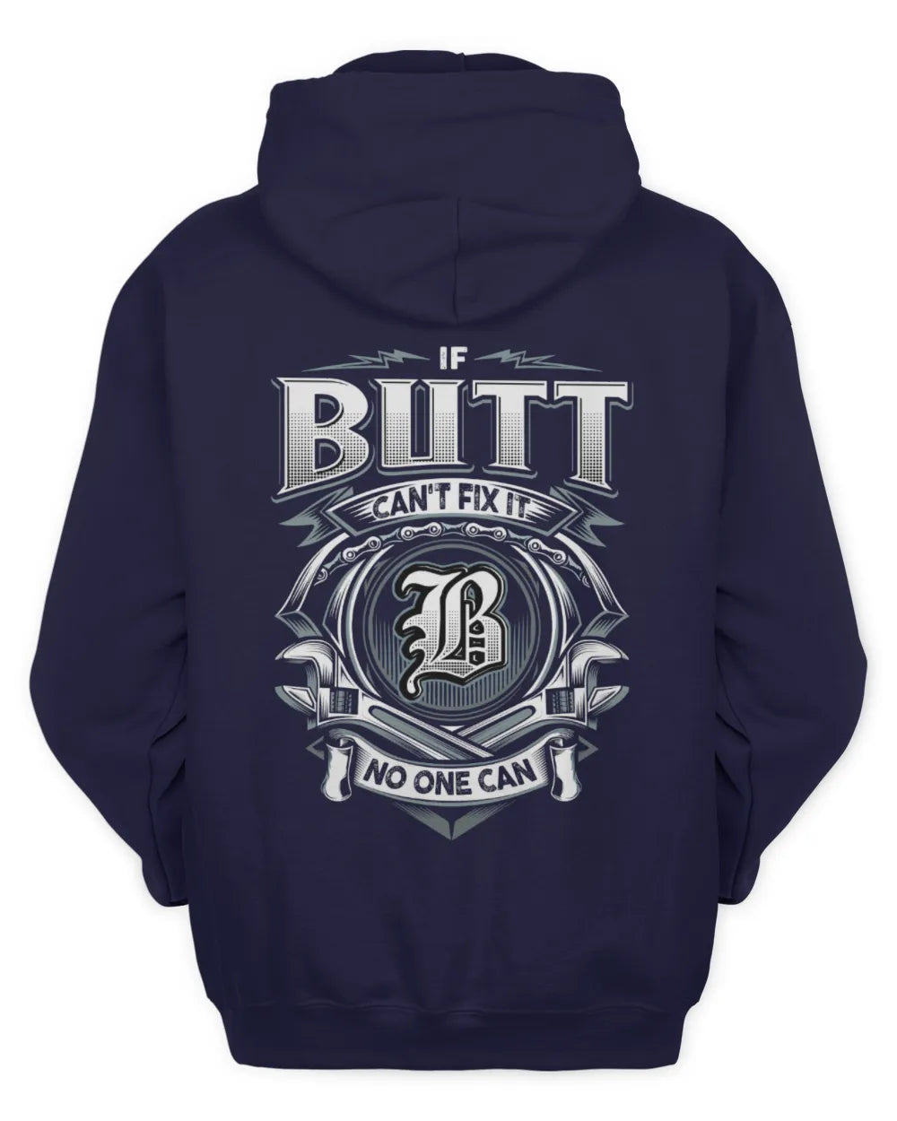 BUTT AP81-K4-626 - Personalized Ahmed Quote Apparel “If Ahmed Can't Fix It, No One Can” - Unisex Hoodie - Navy