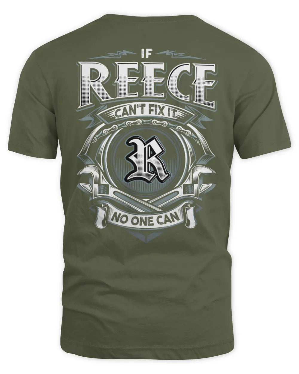 REECE AP81-K4-626 - Personalized Ahmed Quote Apparel “If Ahmed Can't Fix It, No One Can” - Unisex Standard T-Shirt - Military Green