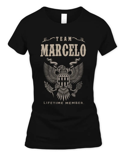 MARCELO TP06-K82 – Personalized Classic Style Apparel “Team NAME Lifetime Member” - Women's Standard T-Shirt - Black