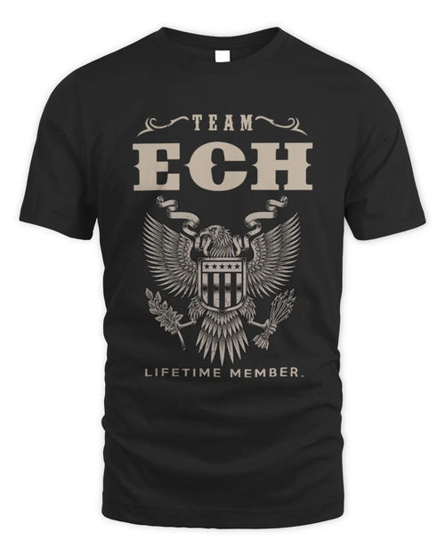 ECH TP06-K82 – Personalized Classic Style Apparel “Team NAME Lifetime Member” - Unisex Standard T-Shirt - Black