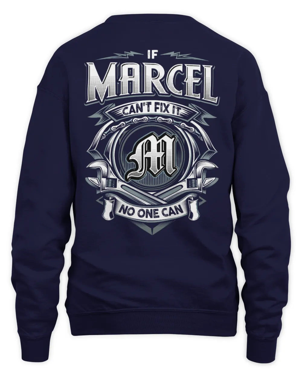 MARCEL AP81-K4-626 - Personalized Ahmed Quote Apparel “If Ahmed Can't Fix It, No One Can” - Unisex Sweatshirt - Navy