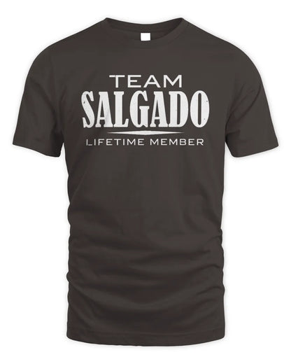 SALGADO BL62-K4-128 - Personalized “Team NAME Lifetime Member” - Unisex Standard T-Shirt - Dark Chocolate