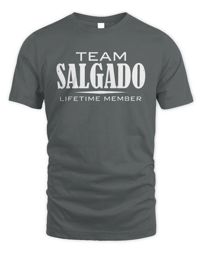 SALGADO BL62-K4-128 - Personalized “Team NAME Lifetime Member” - Unisex Standard T-Shirt - Charcoal