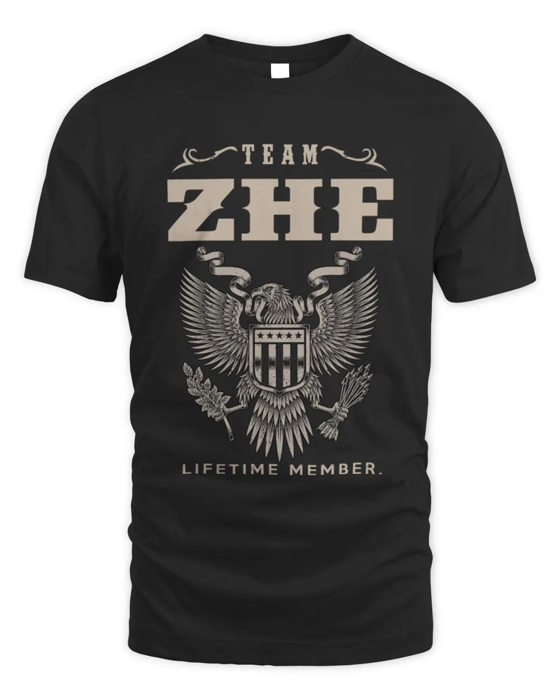 ZHE TP06-K82 – Personalized Classic Style Apparel “Team NAME Lifetime Member” - Unisex Standard T-Shirt - Black
