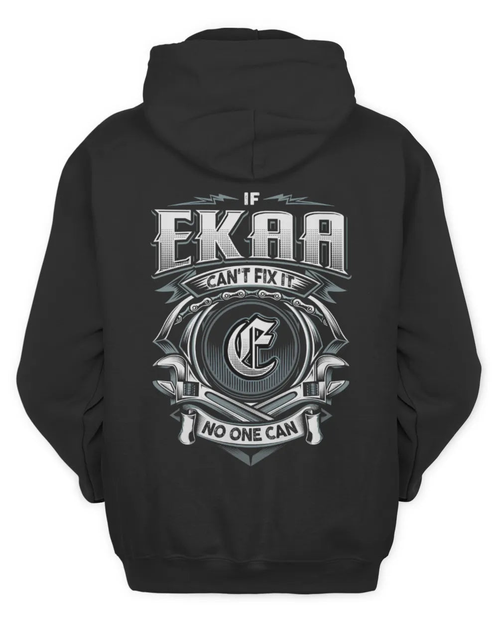 EKAA AP81-K4-626 - Personalized Ahmed Quote Apparel “If Ahmed Can't Fix It, No One Can” - Unisex Hoodie - Black