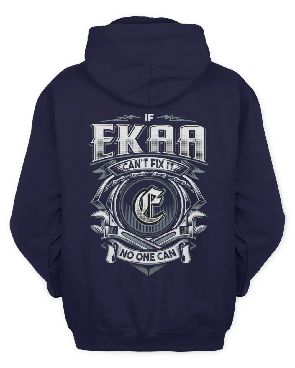 EKAA AP81-K4-626 - Personalized Ahmed Quote Apparel “If Ahmed Can't Fix It, No One Can” - Unisex Hoodie - Navy