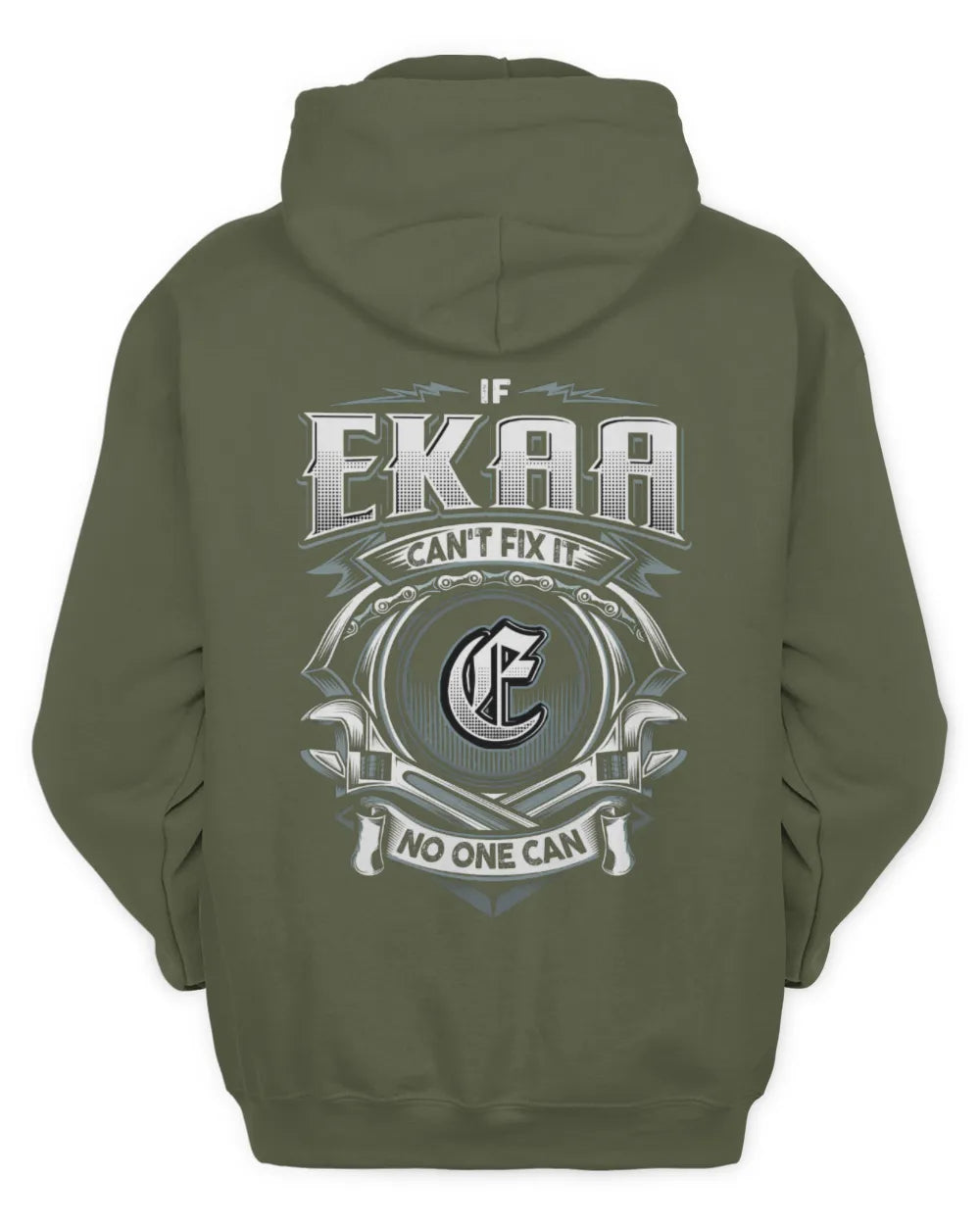 EKAA AP81-K4-626 - Personalized Ahmed Quote Apparel “If Ahmed Can't Fix It, No One Can” - Unisex Hoodie - Military Green