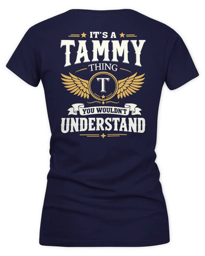 TAMMY KT06-M008 It’s a [NAME] Thing – You Wouldn’t Understand | Personalized Vintage T-Shirt - Women's V-Neck T-Shirt - Navy