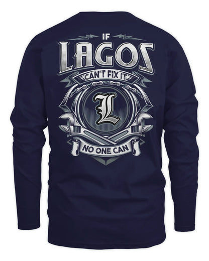 LAGOS AP81-K4-626 - Personalized Ahmed Quote Apparel “If Ahmed Can't Fix It, No One Can” - Men's Long Sleeved T-Shirt - Navy
